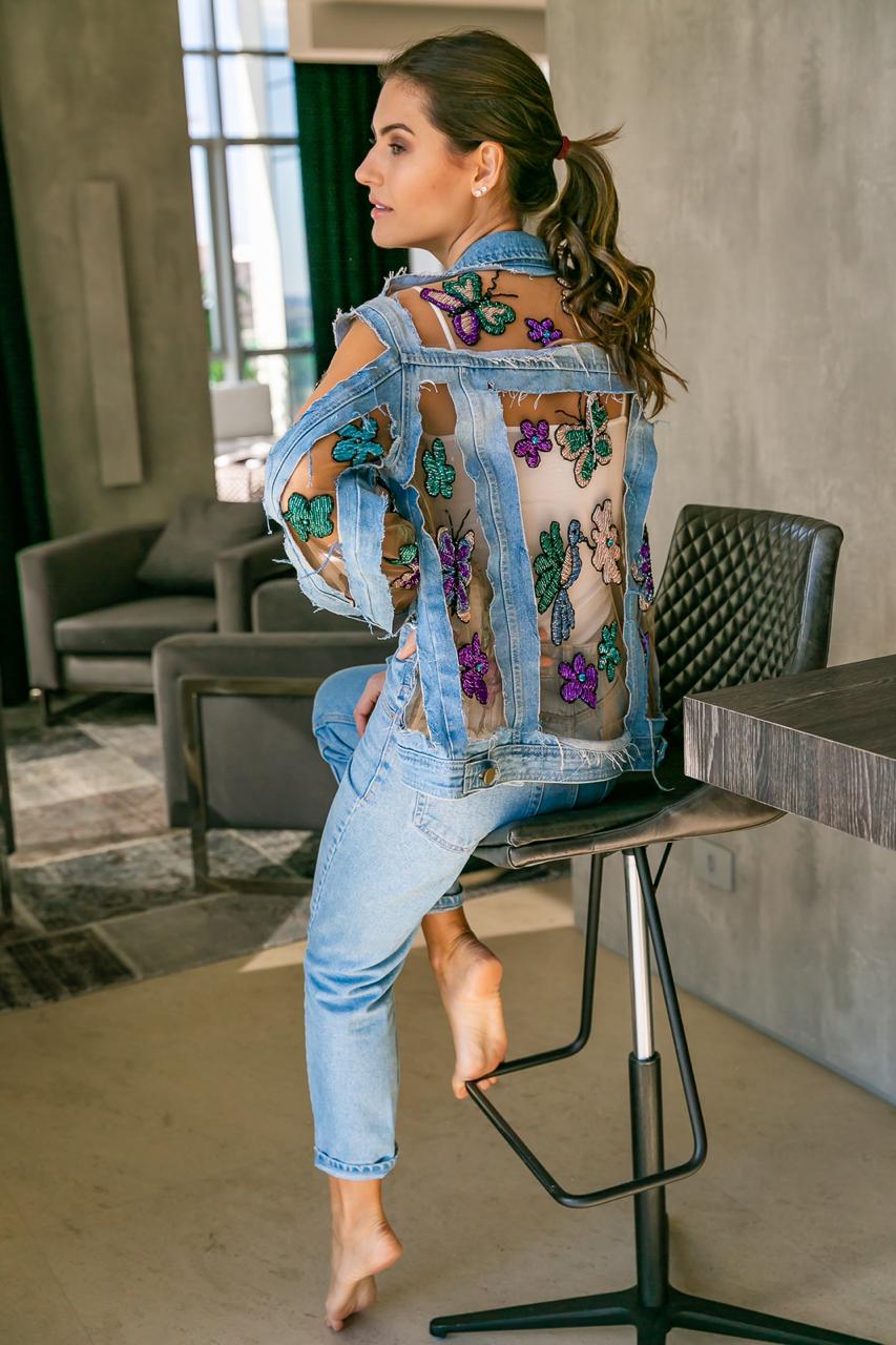 Jaquetas bordadas hot sale com flores