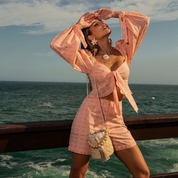 Cropped Laço Salmão