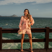 Cropped Laço Salmão