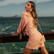 Cropped Laço Salmão