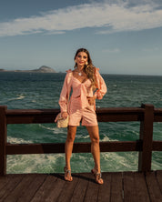 Cropped Laço Salmão