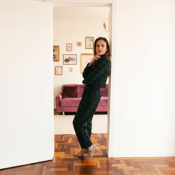 Calça Tartan Azul e Verde