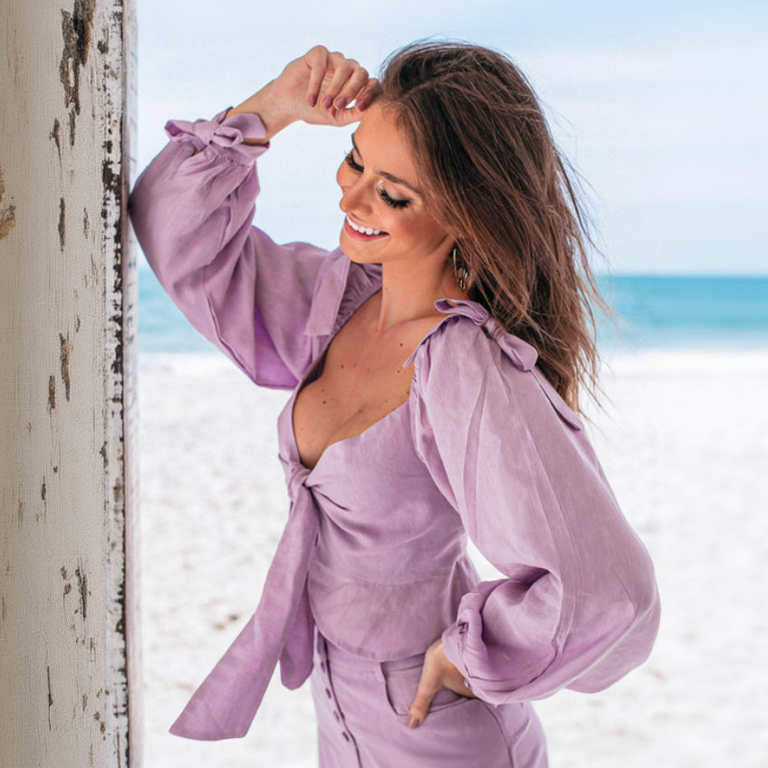 Cropped Laço Lilas