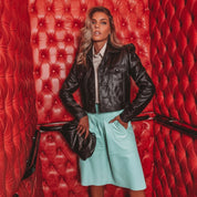 Jaqueta Pregas Couro