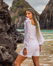 Shorts Botoes Laise Branco