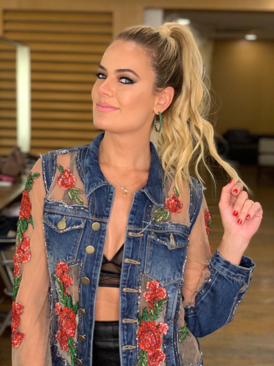 Jaqueta Jeans Flores