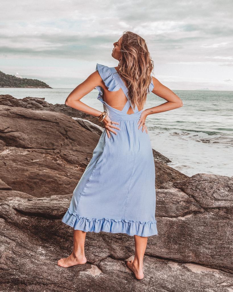 Vestido de store linho azul