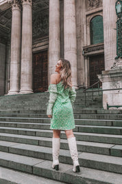VESTIDO DE SEDA FIORELLA VERDE MENTA