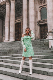 VESTIDO DE SEDA FIORELLA VERDE MENTA