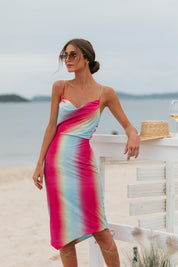 SLIPDRESS IZZIE PINK TIE DYE